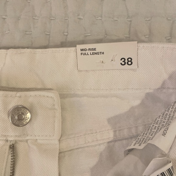 nwt Zara white mid rise full length wide leg jeans **run small - Picture 12 of 12